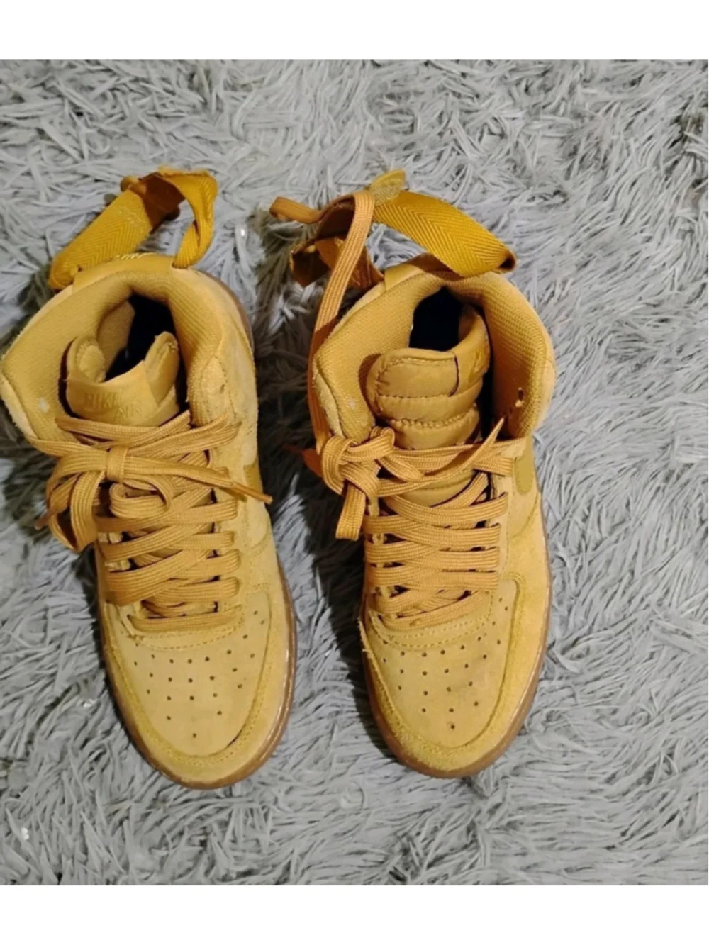 Nike Air Force 1 One High GS Youth Size 4.5 Wheat Flax Brown Suede CK0262-700